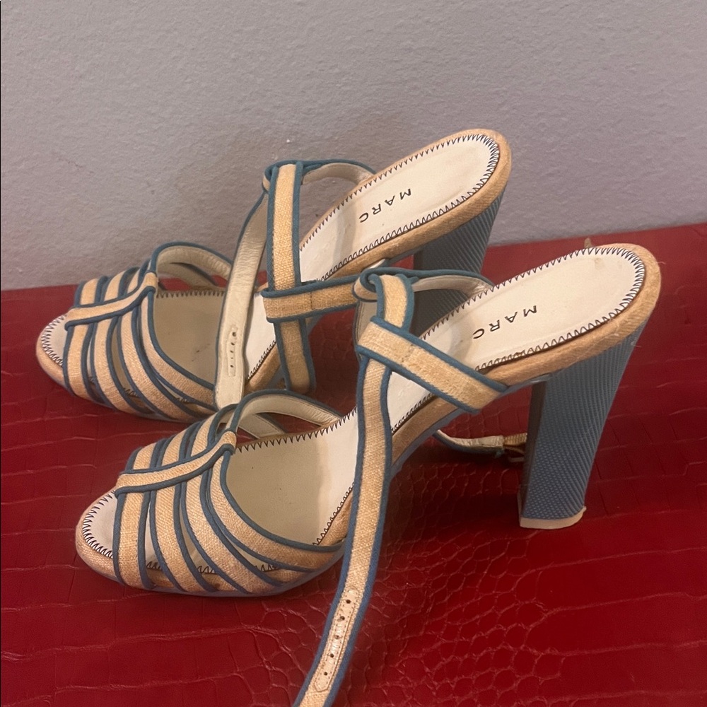 Vintage Marc Jacobs Women's Sandals in Tan and Blue